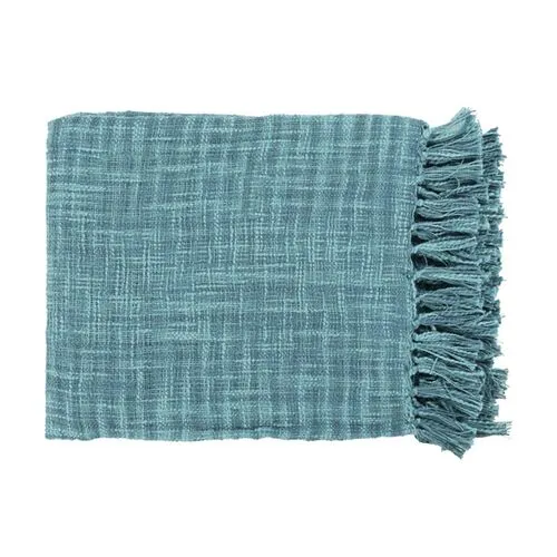 Tori Throw - Teal - Blue, Fringed