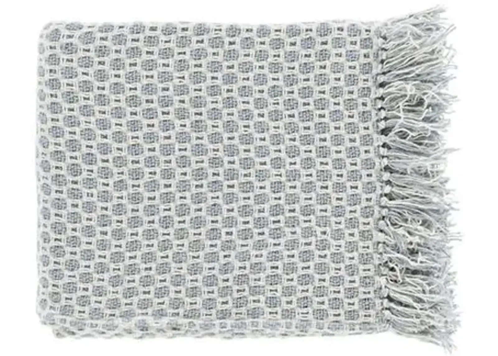 Trestle Throw - Slate/Beige - Gray, Fringed