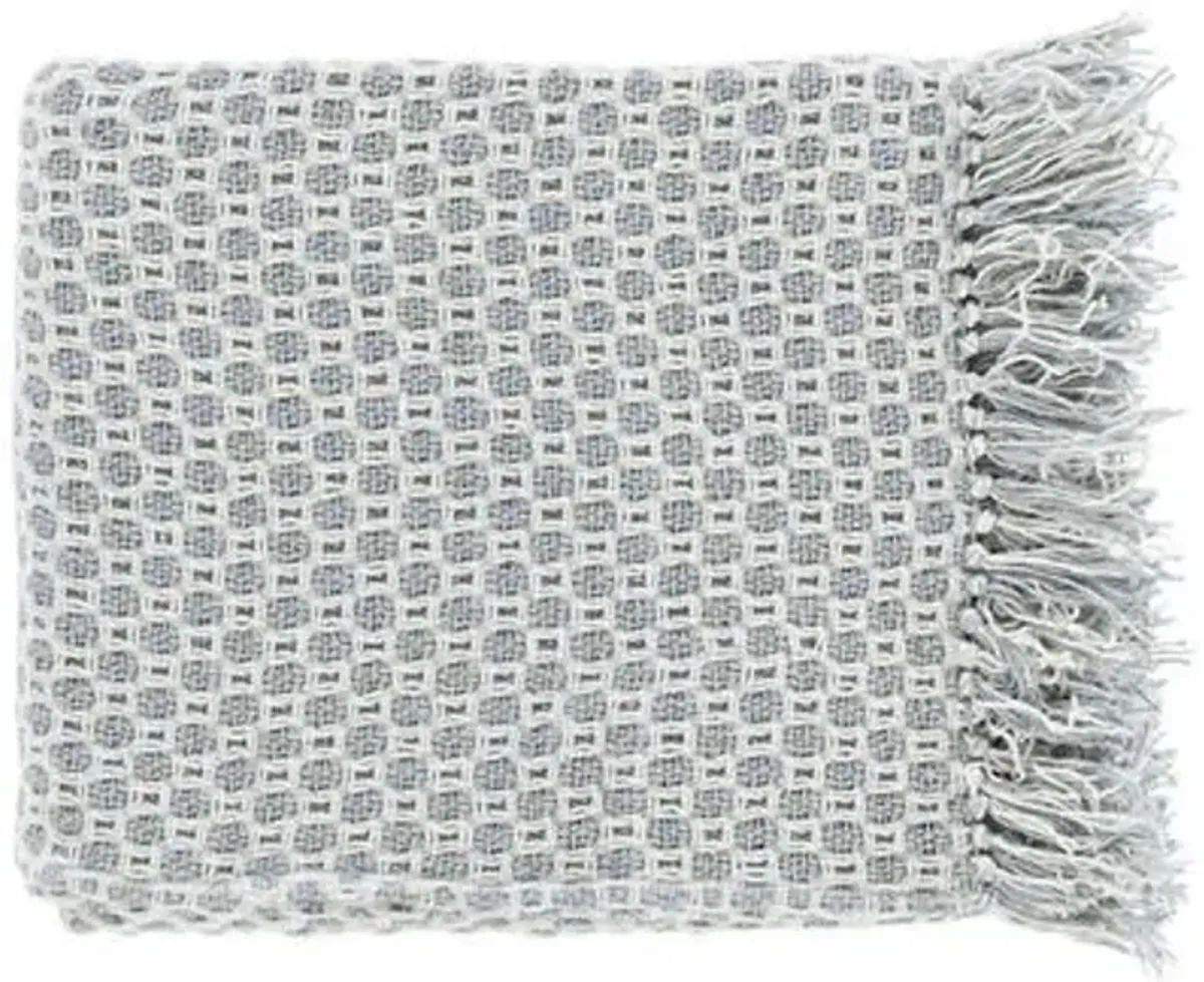 Trestle Throw - Slate/Beige - Gray, Fringed