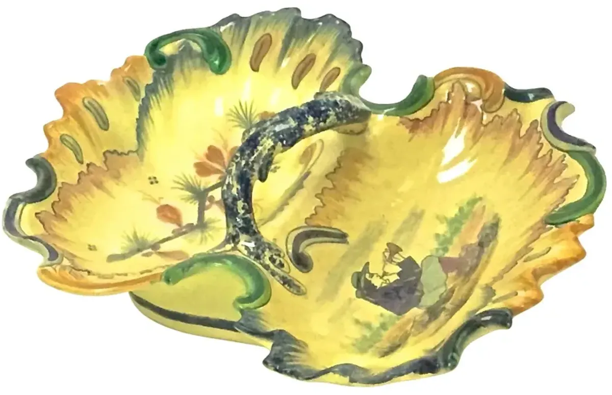 Quimper Flutist & Floral Serving Dish - Vermilion Designs - Yellow