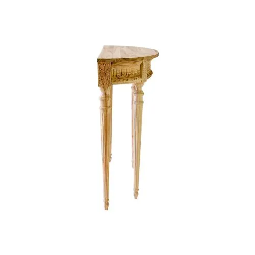 Camille Demilune Console - Natural - Ave Home - Beige