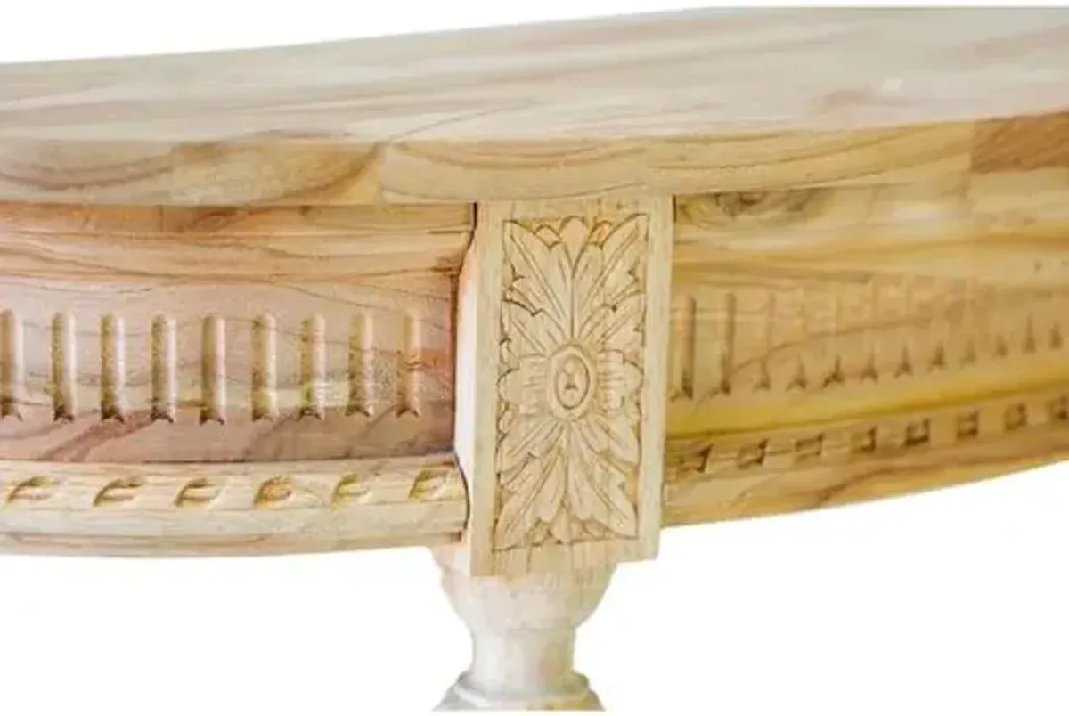 Camille Demilune Console - Natural - Ave Home - Beige