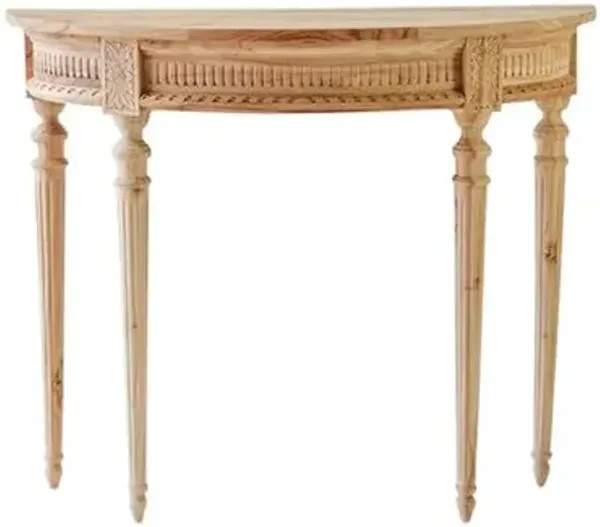 Camille Demilune Console - Natural - Ave Home - Beige