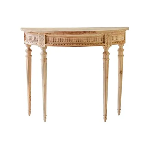 Camille Demilune Console - Natural - Ave Home - Beige