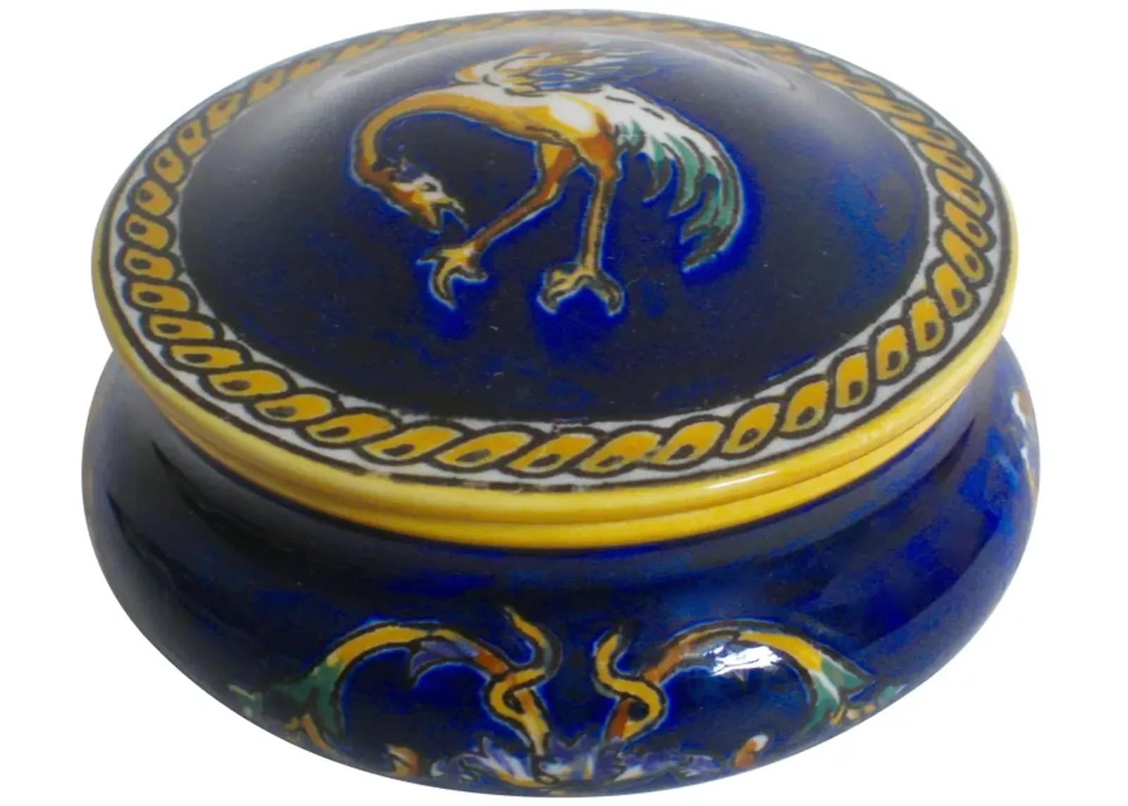 French Faience Lidded Box - The Emporium Ltd. - Blue