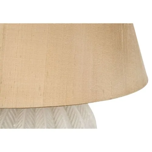 Layla Leaves Table Lamp - Cream/Gold - Bradburn Home