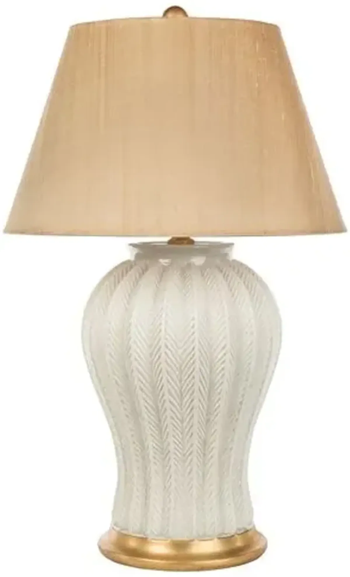 Layla Leaves Table Lamp - Cream/Gold - Bradburn Home