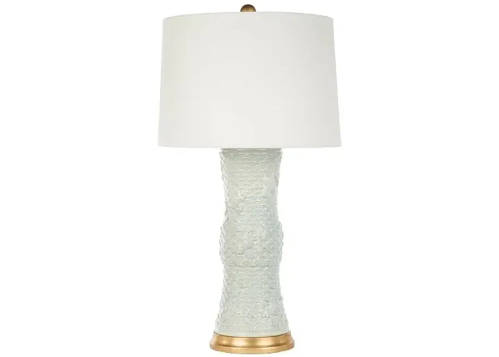 Koi Fish Table Lamp - Celadon/Gold - Bradburn Home