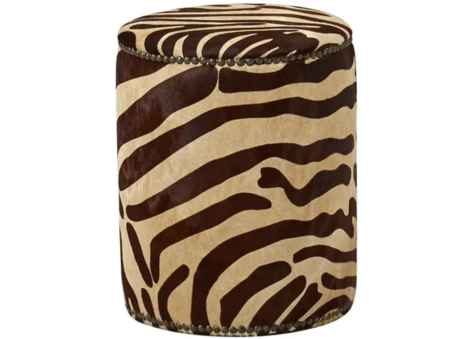 Zoe Ottoman - Caramel Zebra - Massoud - Beige