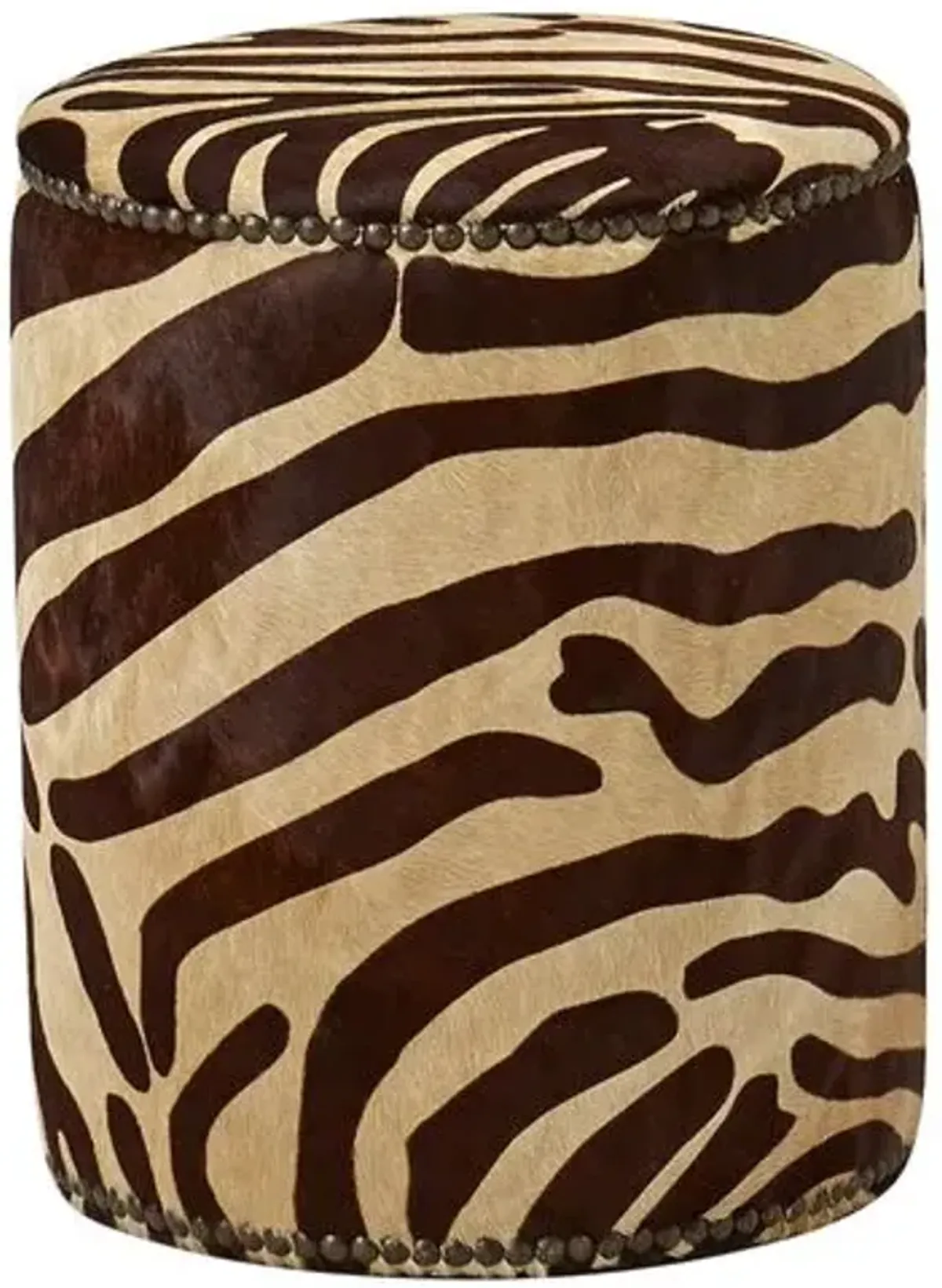 Zoe Ottoman - Caramel Zebra - Massoud - Beige