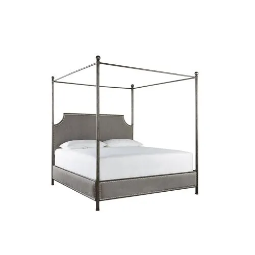 Monett Canopy Bed - Gunmetal - Gray