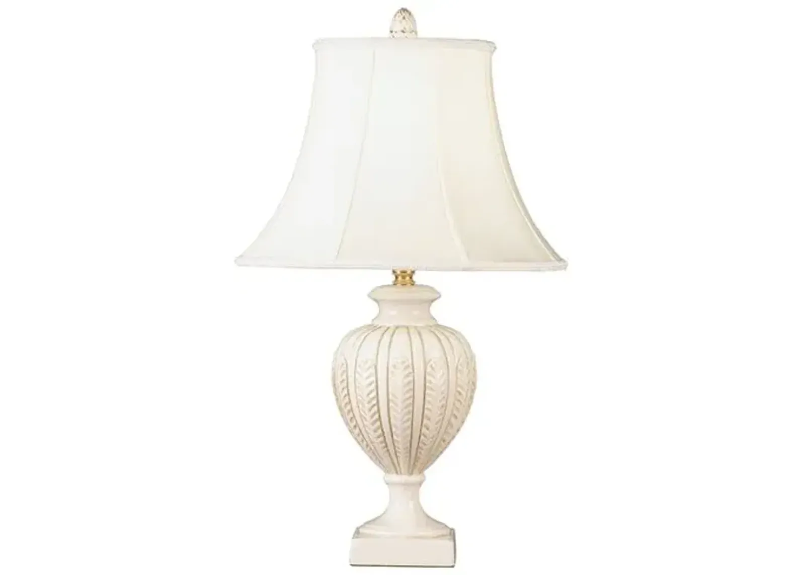 Contoured Feather Table Lamp - Cream - Bradburn Home