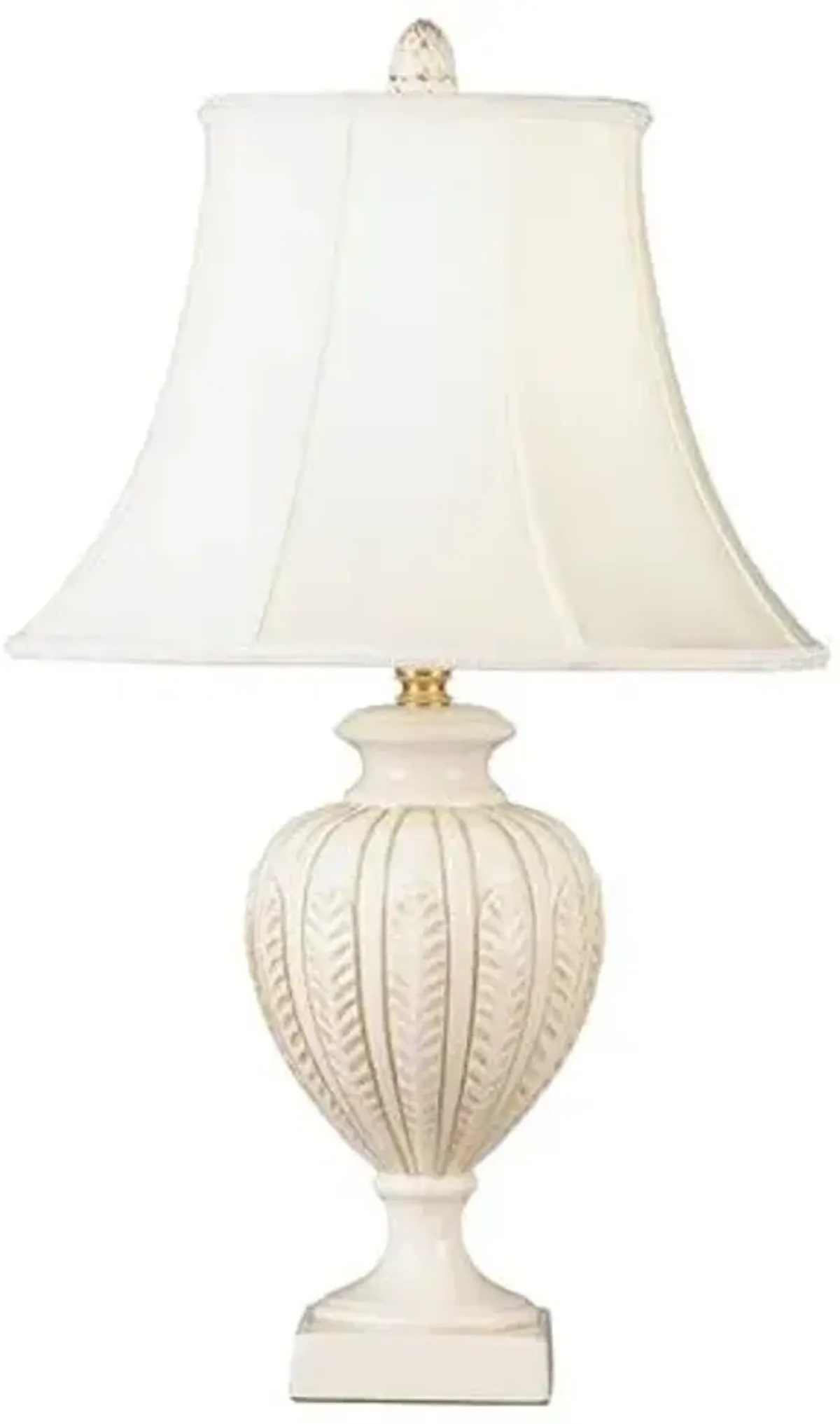 Contoured Feather Table Lamp - Cream - Bradburn Home