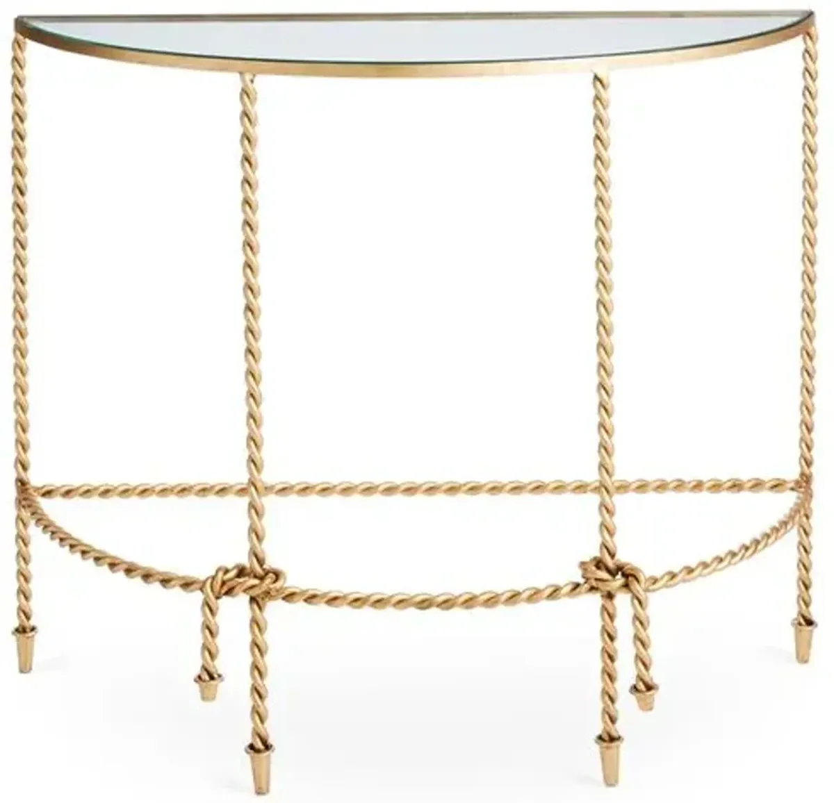 Hyannis Demilune Console - Antiqued Gold