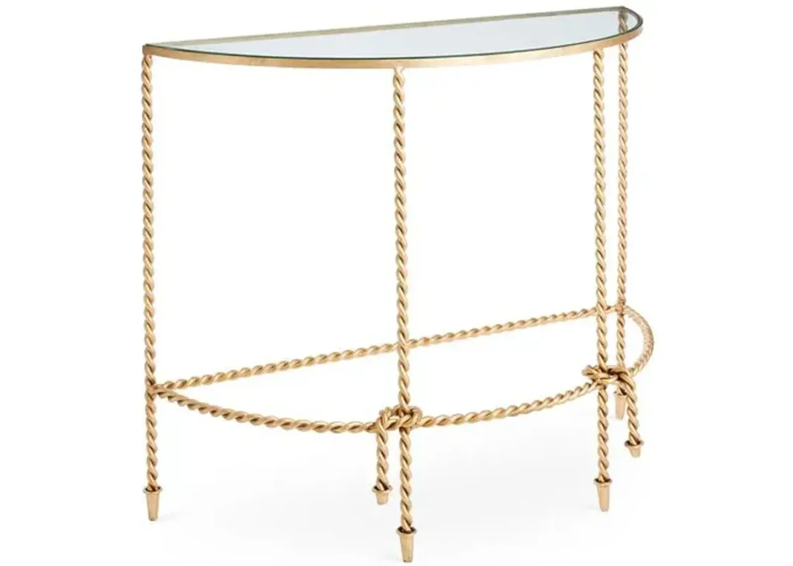 Hyannis Demilune Console - Antiqued Gold