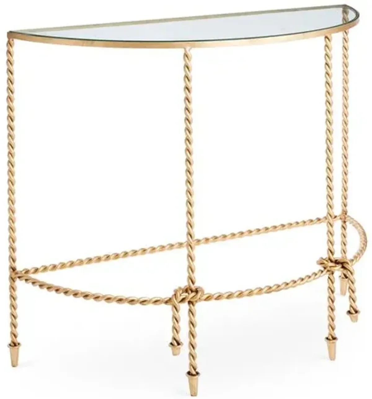 Hyannis Demilune Console - Antiqued Gold