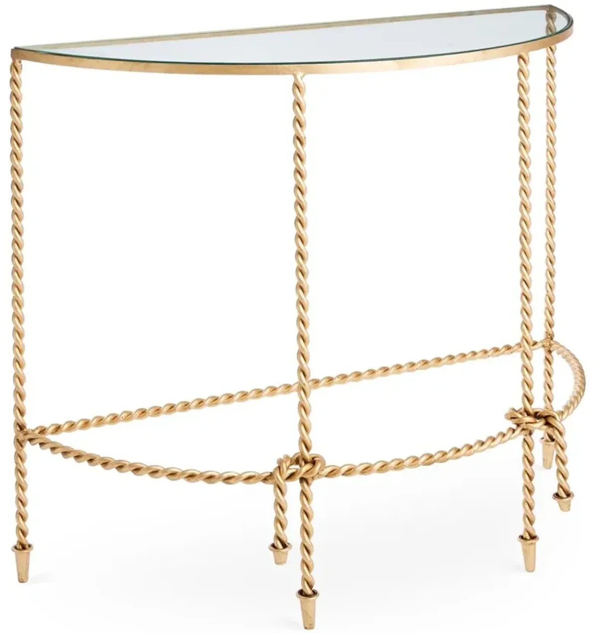 Hyannis Demilune Console, Antiqued Gold