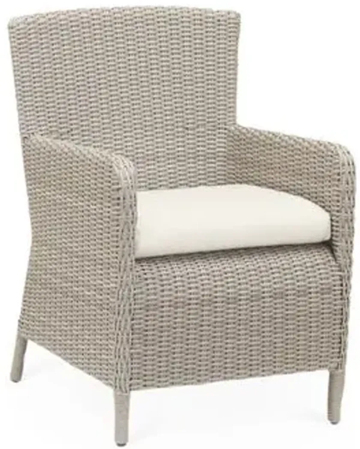 Maye Outdoor Aluminum/Resin Wicker Outdoor Dining Chair - Ivory