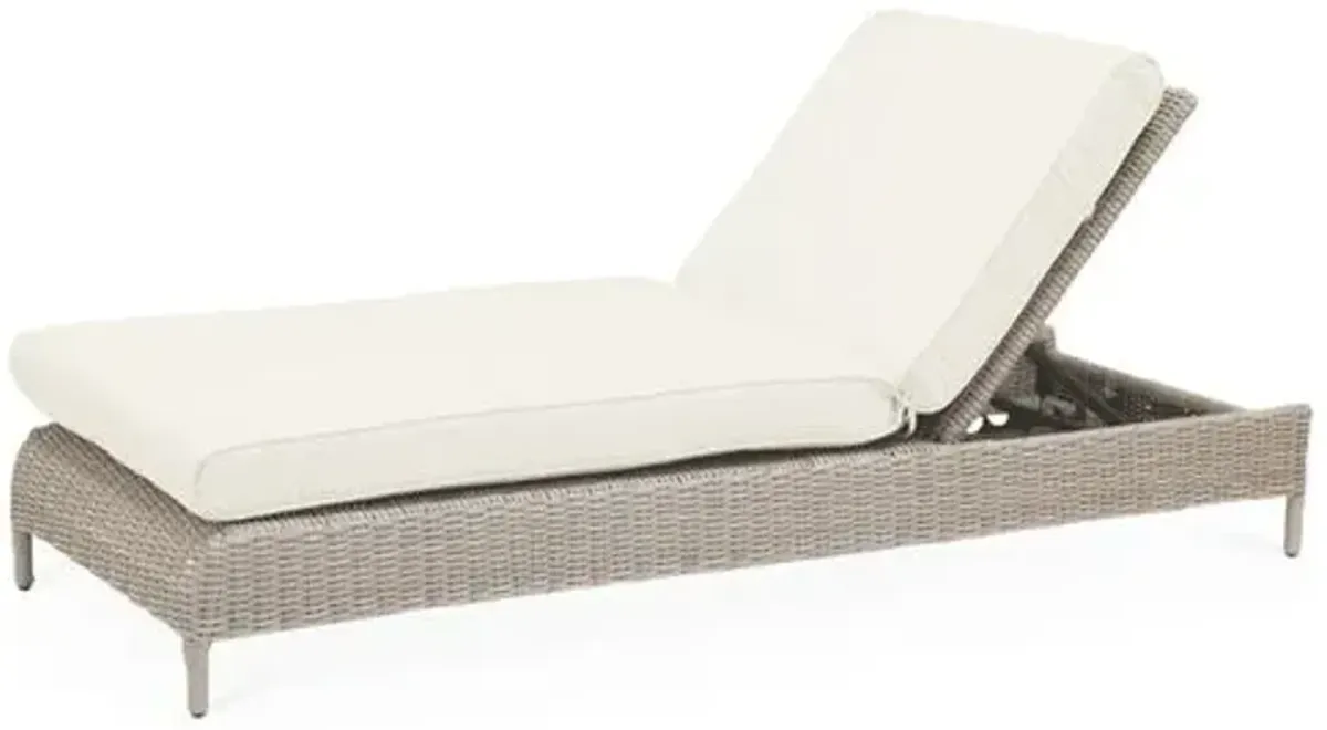 Maye Outdoor Aluminum/Resin Wicker Adjustable Chaise - Ivory - Comfortable, Sturdy, Stylish