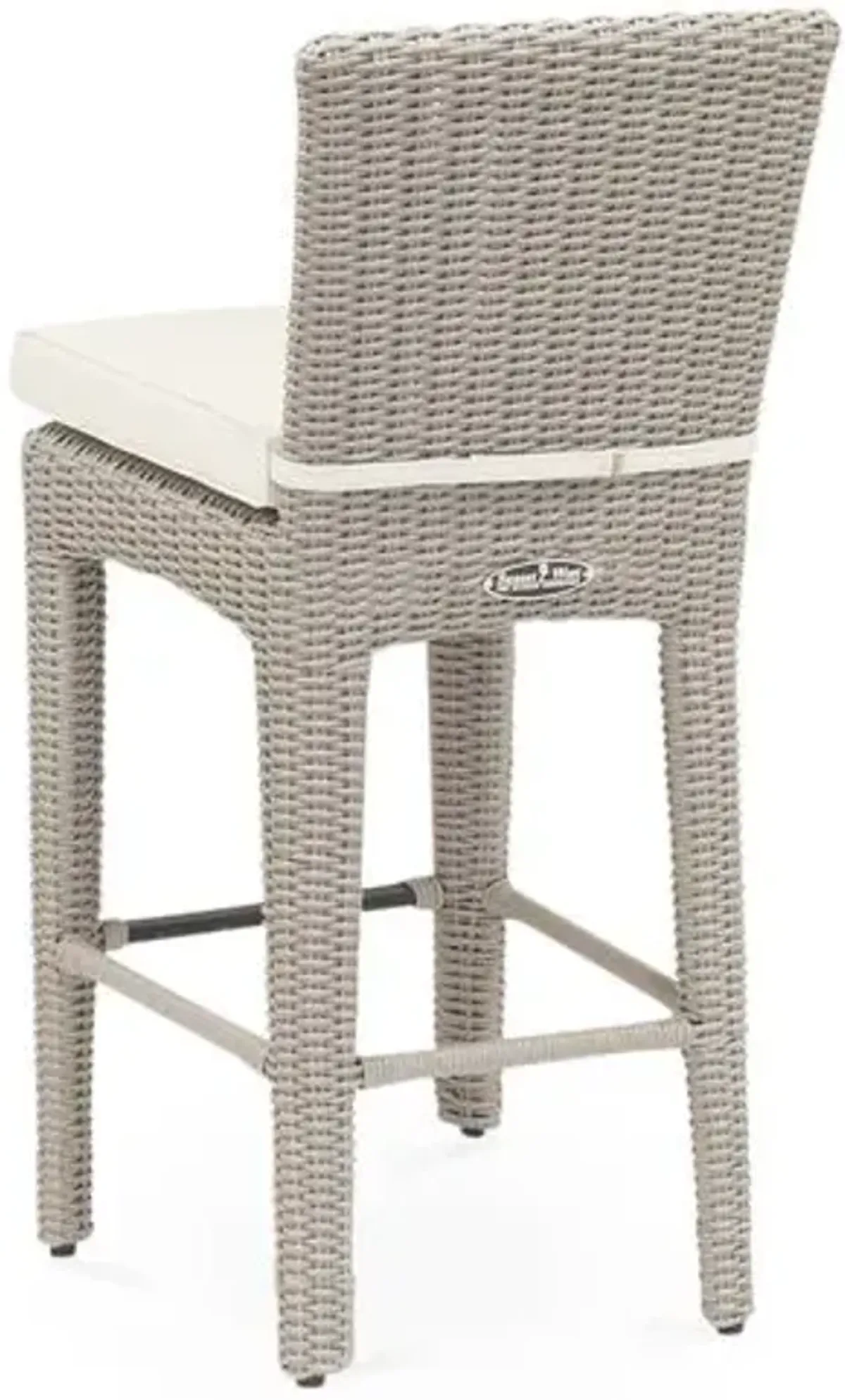 Maye Outdoor Aluminum/Resin Wicker Barstool - Ivory
