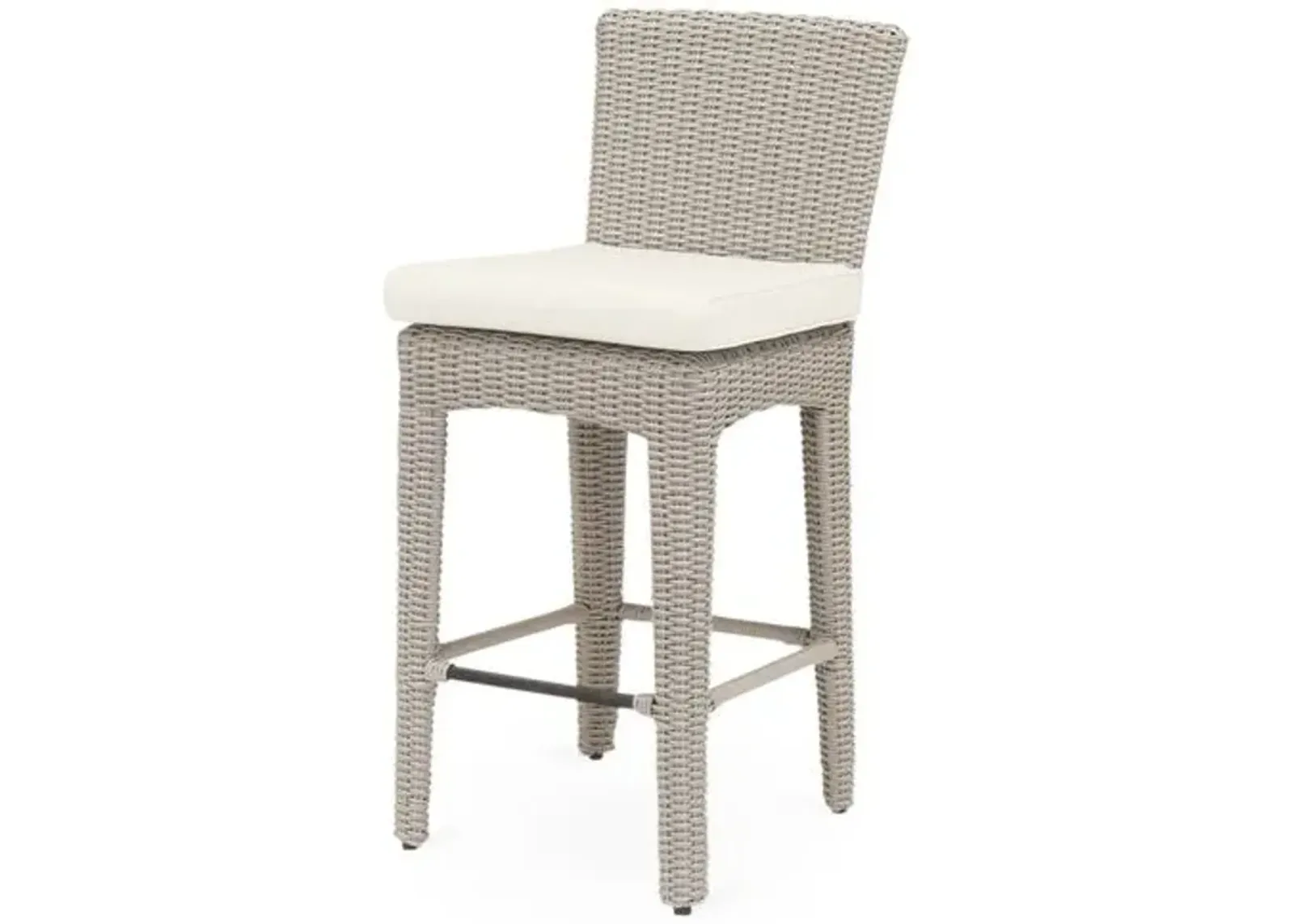 Maye Outdoor Barstool - Natural Sunbrella - Ivory