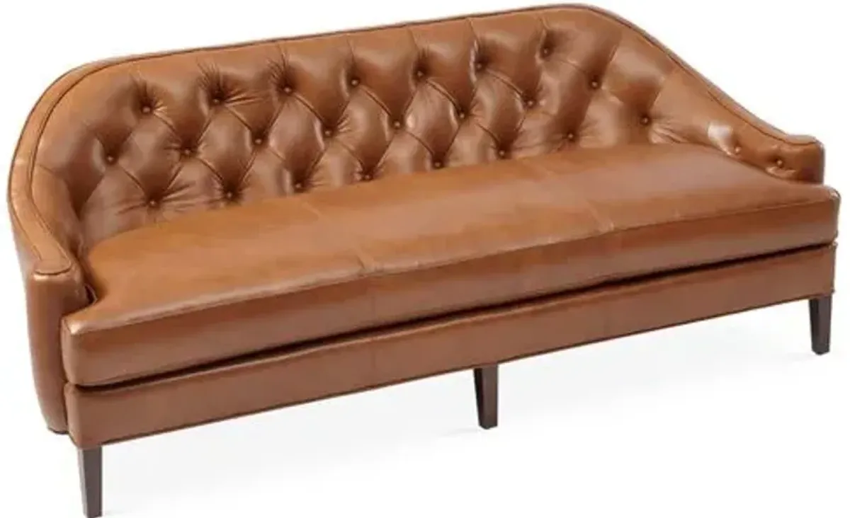 Charlotte Tufted Sofa - Saddle Leather