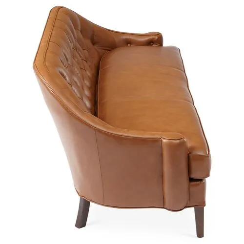 Charlotte Tufted Sofa - Saddle Leather