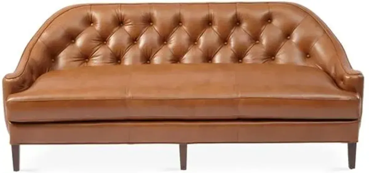 Charlotte Tufted Sofa - Saddle Leather