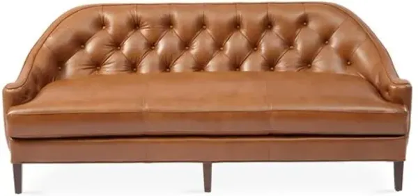 Charlotte Tufted Sofa - Saddle Leather