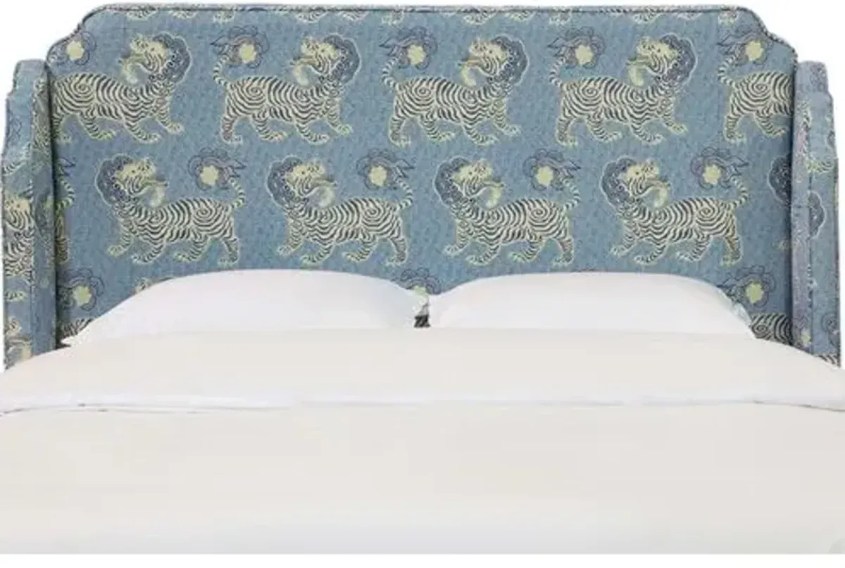 Aurora Wingback Headboard - Blue Lion