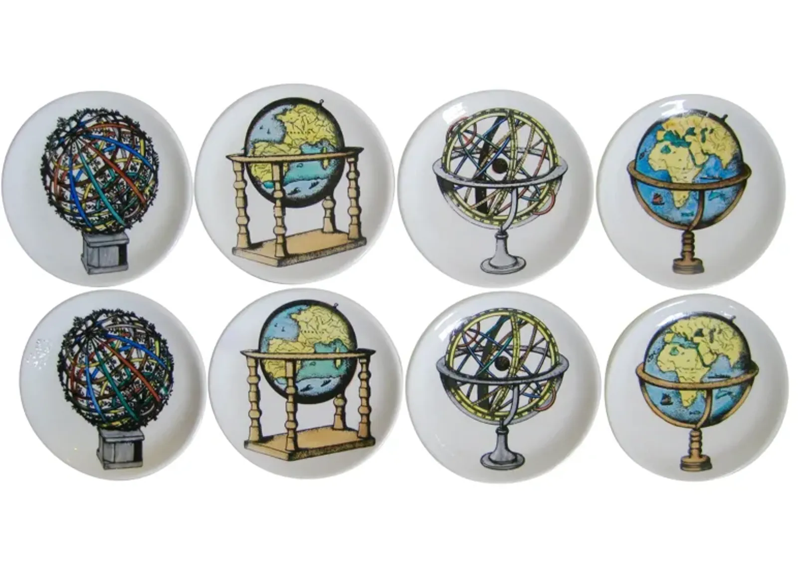 Fornasetti-Style Italian Coasters - Set of 8 - The Emporium Ltd. - Gray