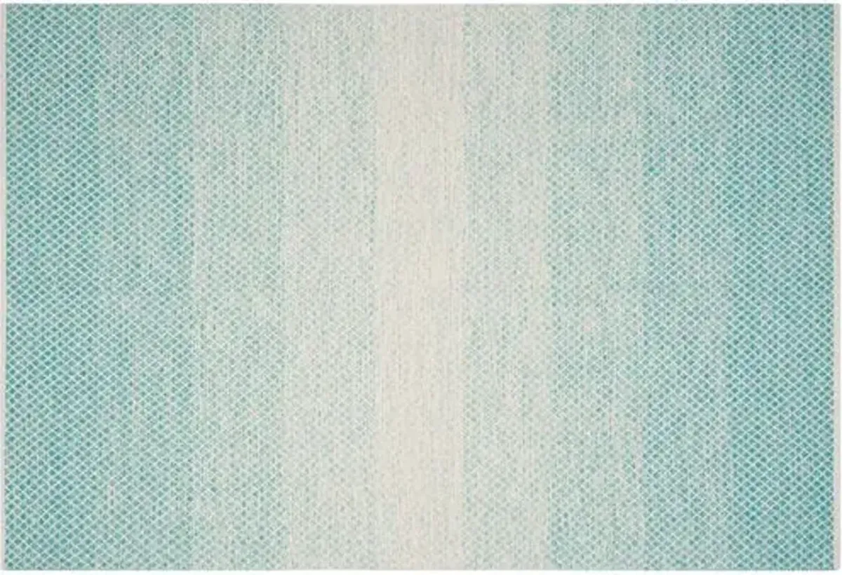 Diamante Rug - Turquoise/Ivory - Blue - Blue