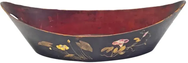 Papier-Mache Navette Outdoor Cachepot - Vermilion Designs - Handcrafted - Red