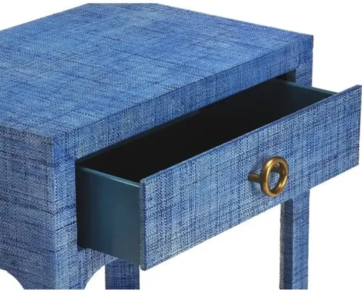 Kos 1-Drawer Raffia Nightstand