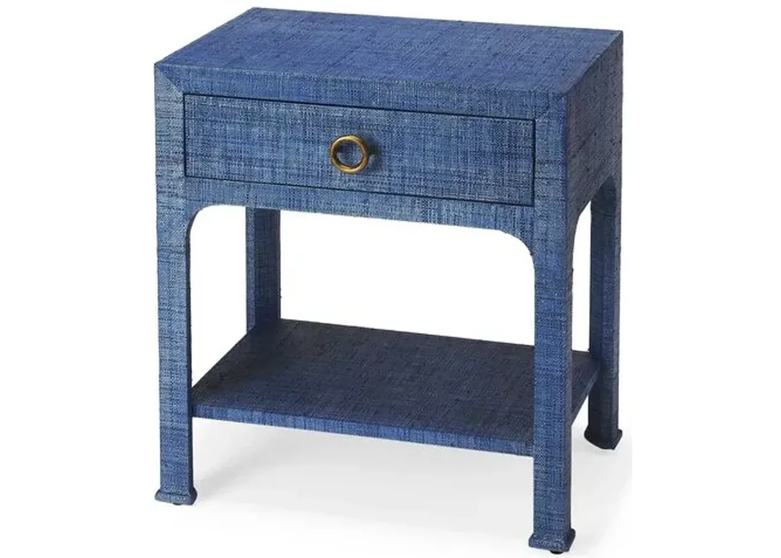 Kos 1-Drawer Raffia Nightstand