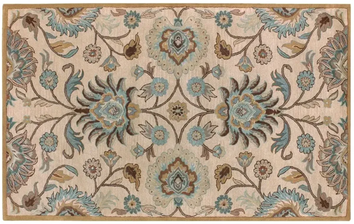 Corktree Rug, Taupe/Aqua