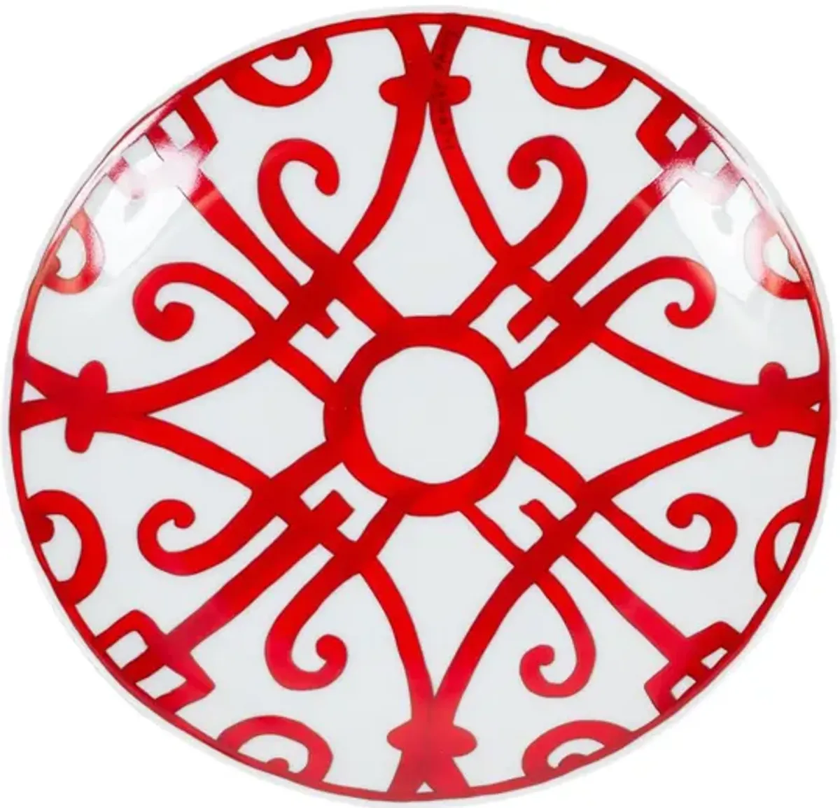 Hermès Red & White Porcelaine Plate - Vintage Lux - Orange