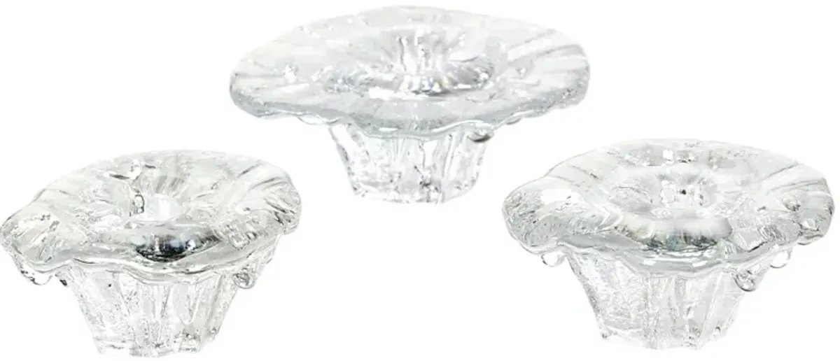 Iittala Finland Glass Candleholders - Set of 3 - 2-b-Modern - Clear