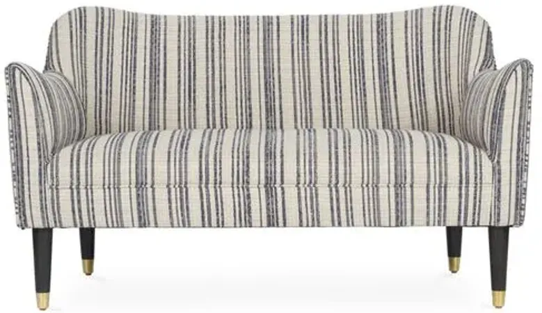 Alexander Settee - Indigo Stripe - Kim Salmela - Blue