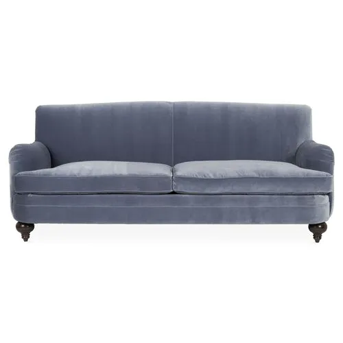 Deacon Velvet Sofa - Delft Blue - Kim Salmela - Handcrafted