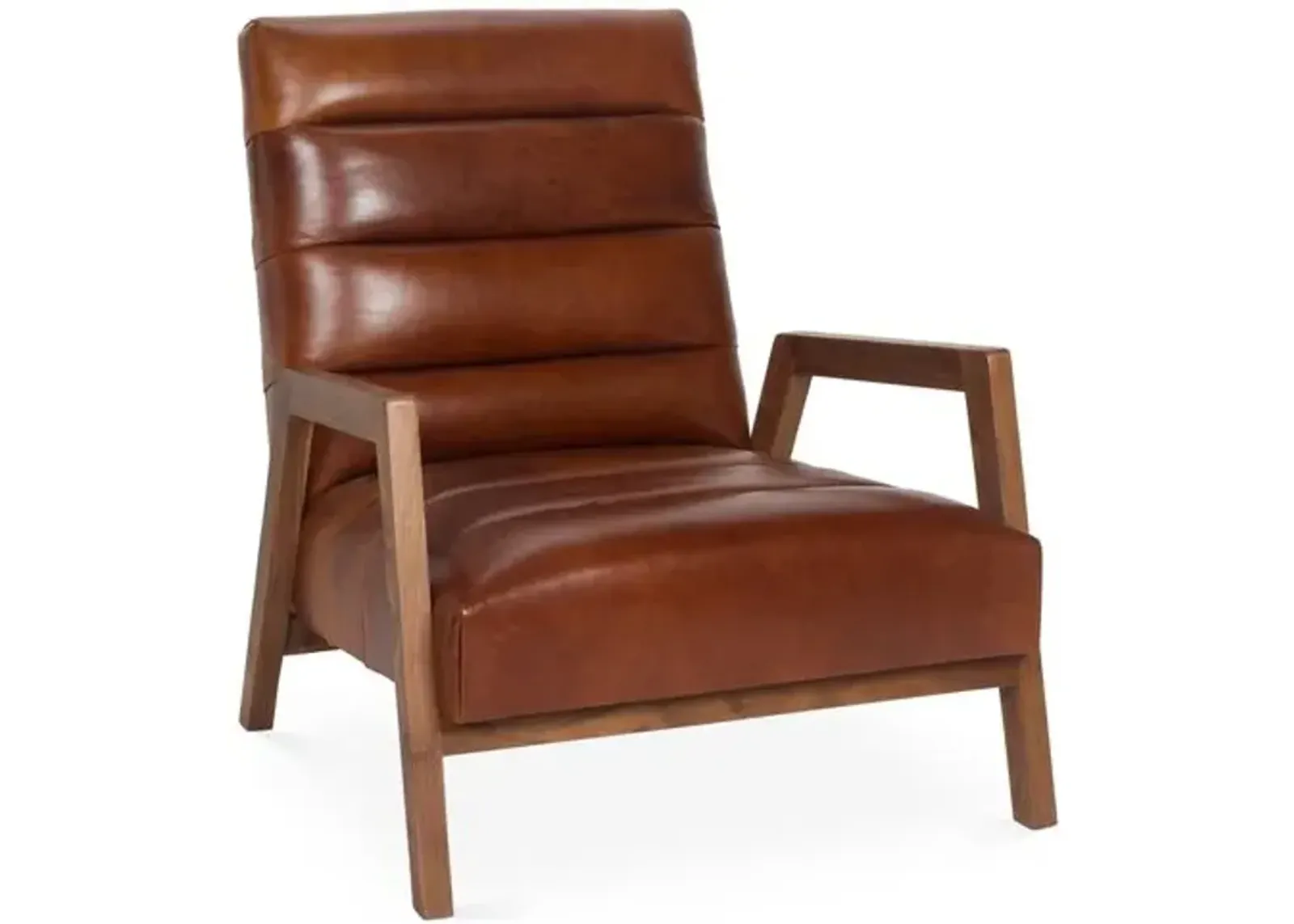 Gracie Channel Accent Chair - Leather - Kim Salmela - Handcrafted - Brown, Comfortable, Durable