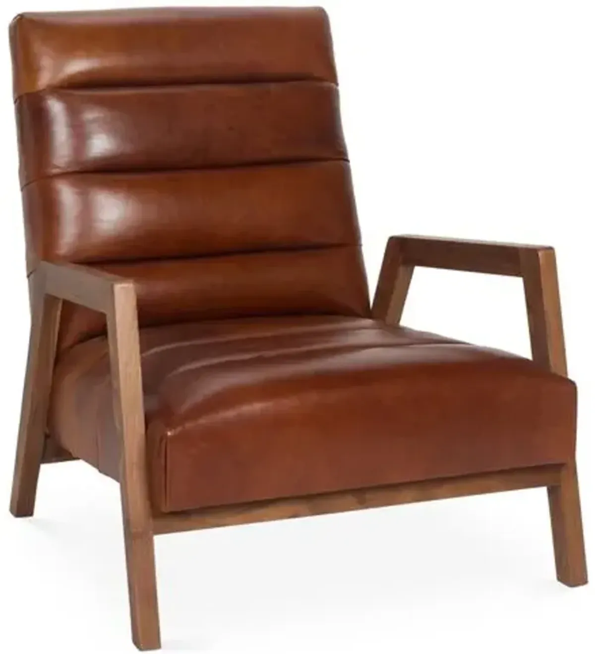 Gracie Channel Accent Chair - Leather - Kim Salmela - Handcrafted - Brown, Comfortable, Durable