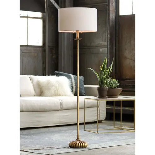 Clove Stem Floor Lamp - Antiqued Gold - Regina Andrew