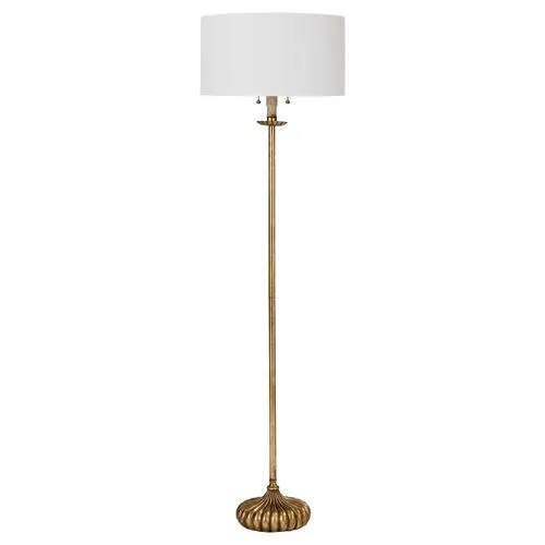 Clove Stem Floor Lamp - Antiqued Gold - Regina Andrew
