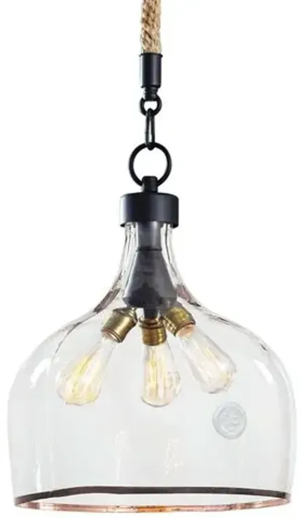 Large Demi John Glass Pendant - Clear - Regina Andrew