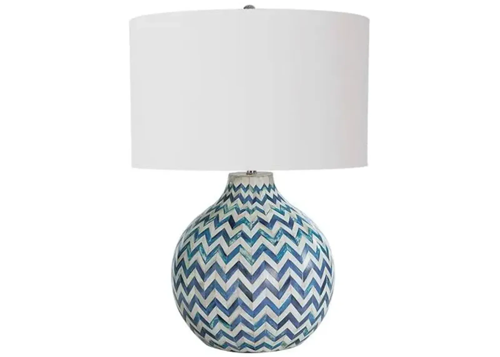 Chevron Bone Table Lamp - Indigo - Regina Andrew