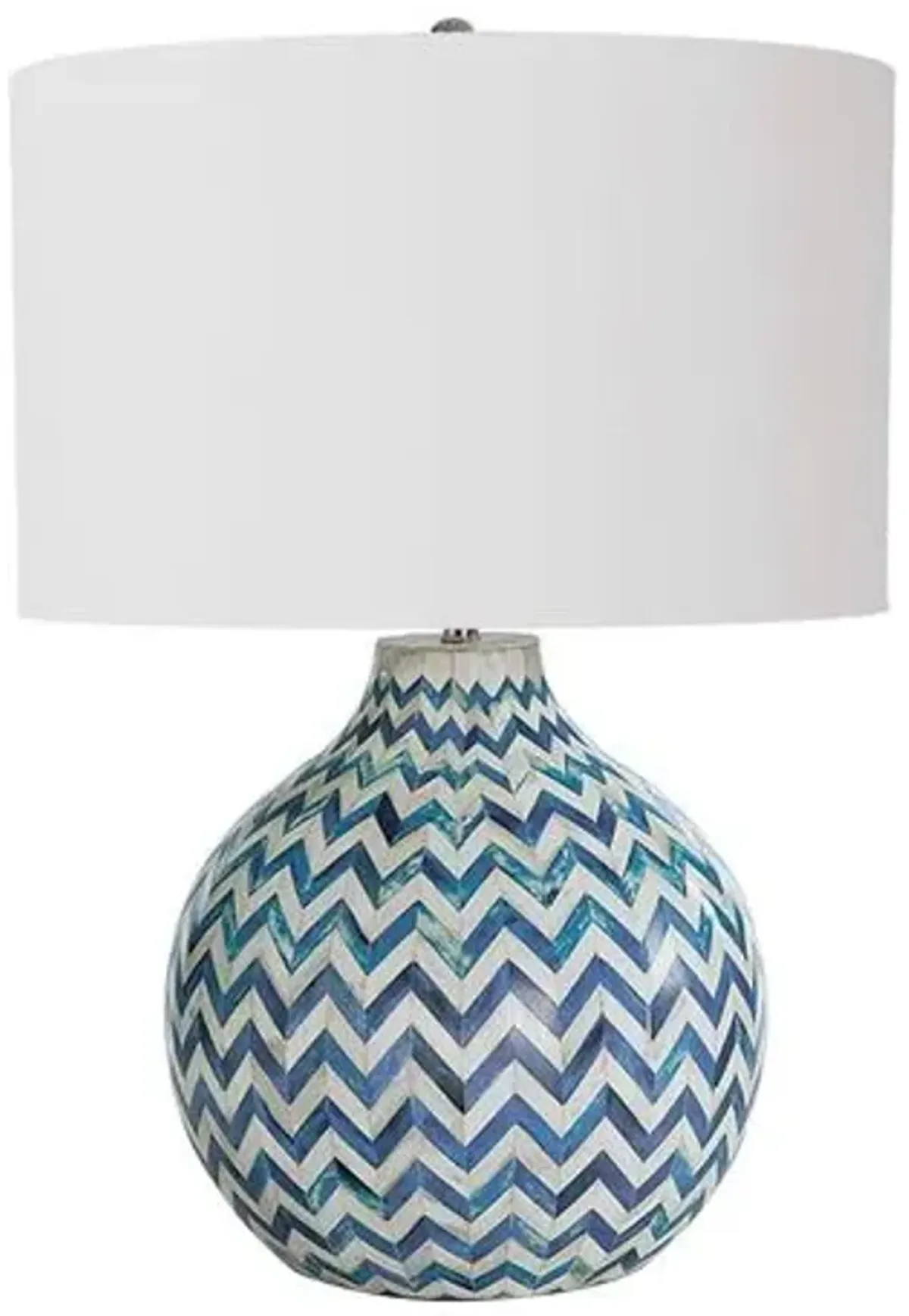 Chevron Bone Table Lamp - Indigo - Regina Andrew