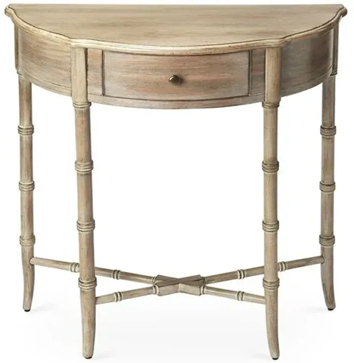 Eric Demilune Console - Driftwood - Beige