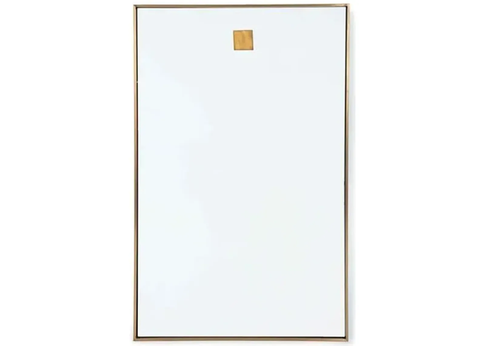 Hanging Rectangle Wall Mirror - Brass - Regina Andrew