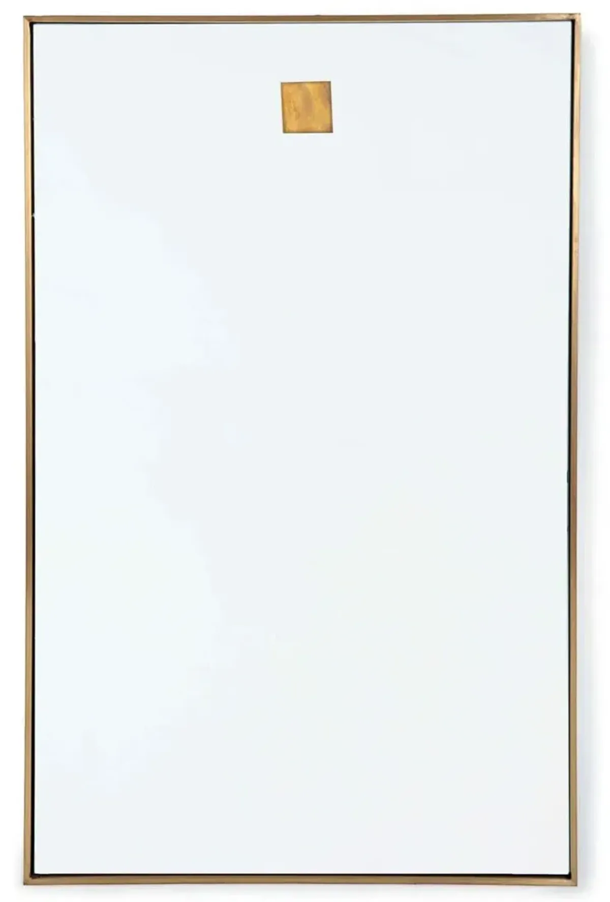 Hanging Rectangle Wall Mirror, Brass